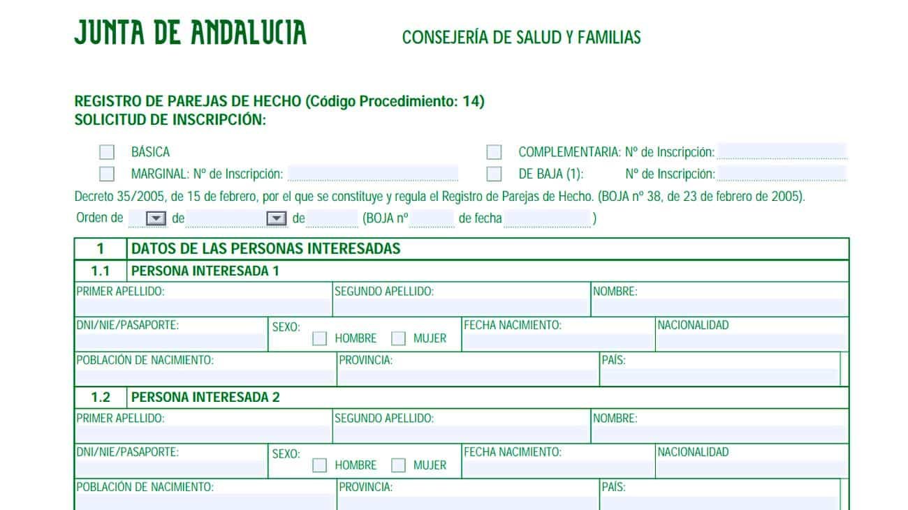 Solicitud de certificado de pareja de hecho en AndalucÃ­a - FernÃ¡ndez Blasco